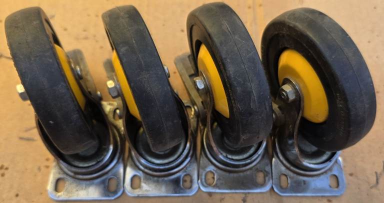 SWIVEL CASTOR WHEELS x4- Heavy Duty. READ DESCRIPTION PLEASE.