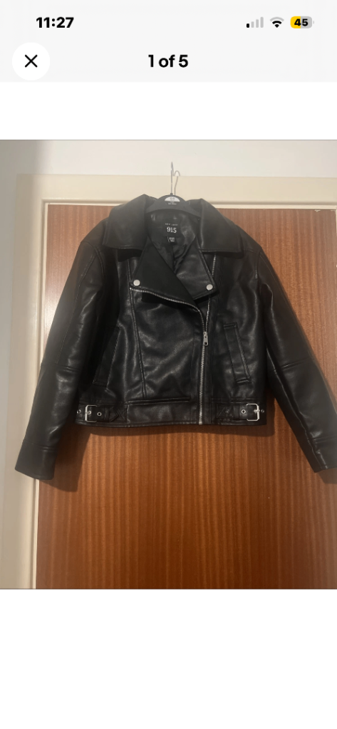 Brand new new look leather jacket age 12-13 years 