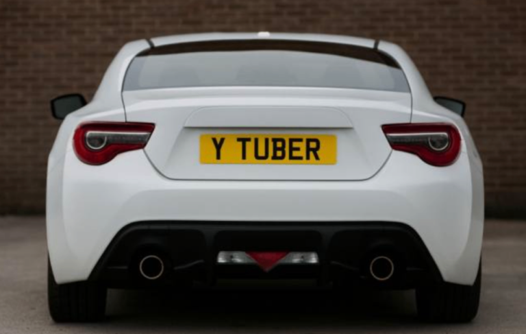 you tuber car registration number plate 