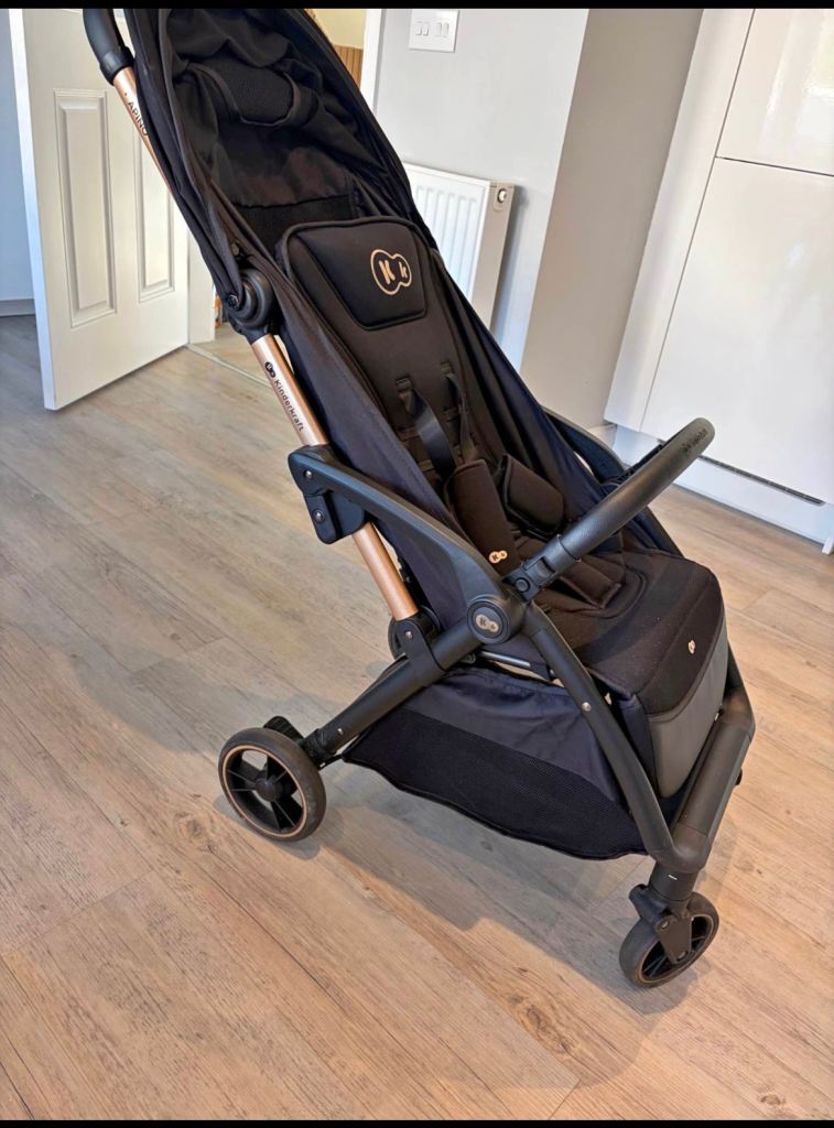 Kinderkraft Baby Pram Stroller – Black and Rose Gold, Good Condition