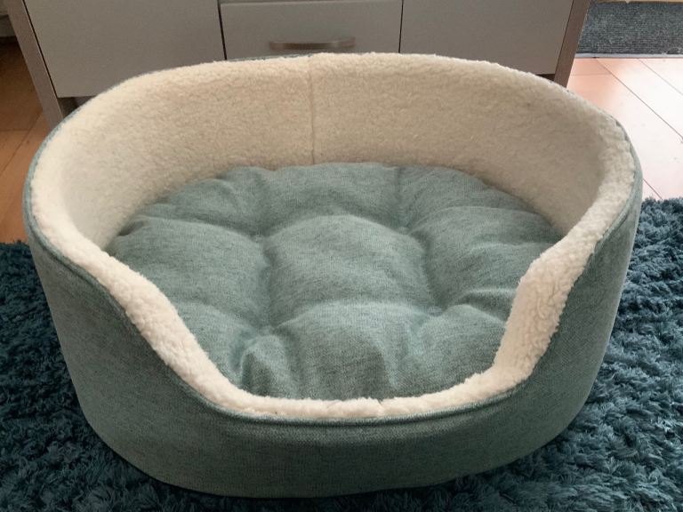 Medium light green dog bed Pets at Home