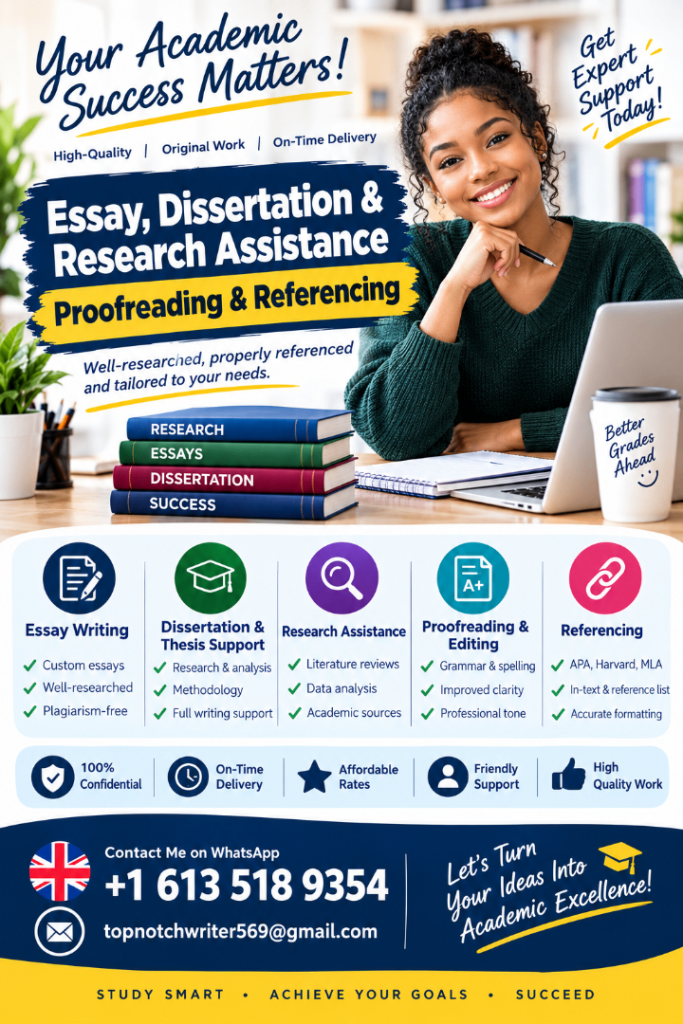 Essay, Dissertation & Research Assistance | Proofreading & Referencing