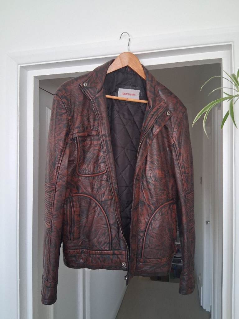 Versace Classic men's medium leather jacket