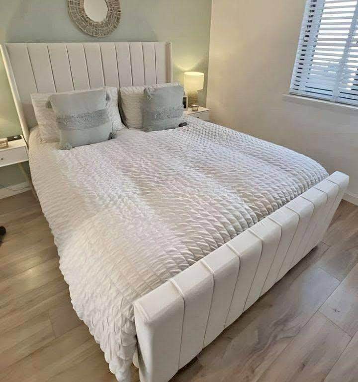 Panel Line Wing Back Bed Available For Sale ~ Free Delivery
