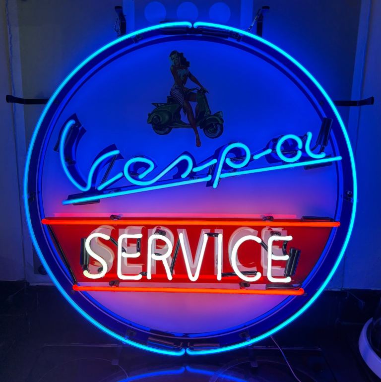 Neon lights Vespa and Lambretta 