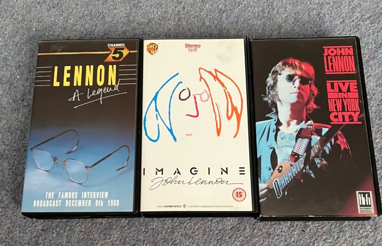 Vintage John Lennon VHS Tapes x3 – Imagine, Live, A Legend