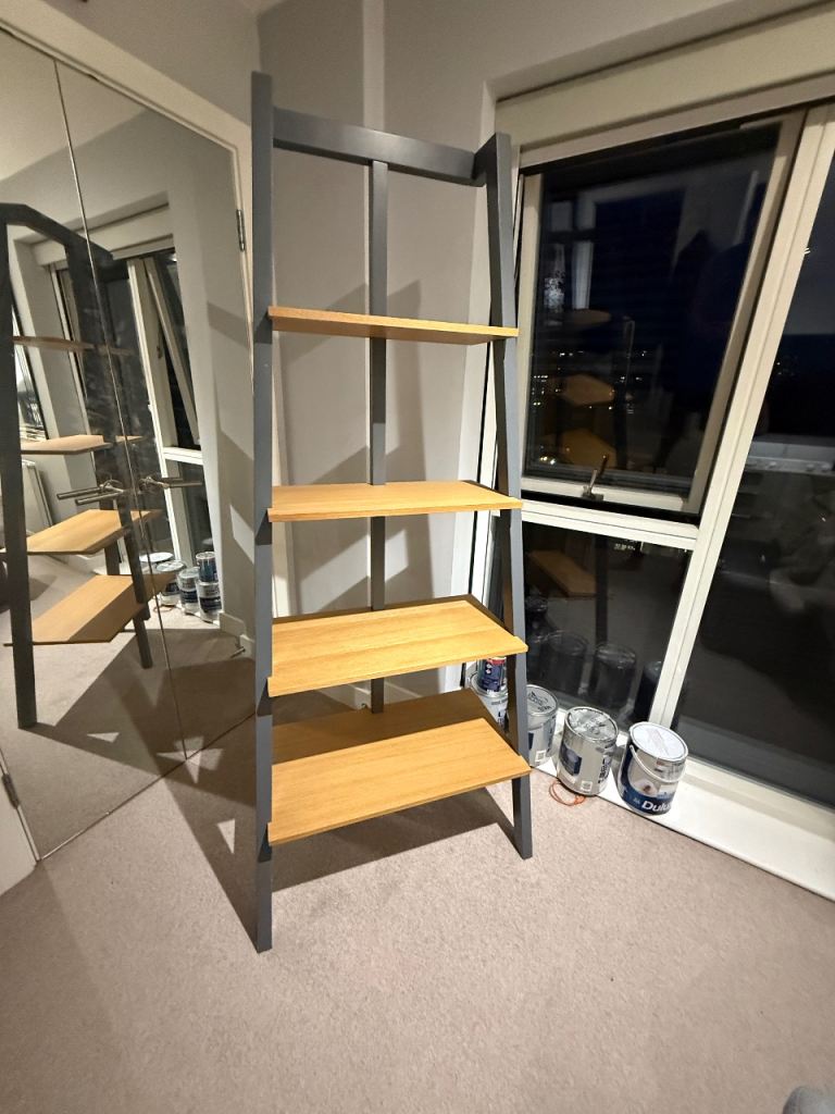 John Lewis “Cuthbert” Ladder Shelving Unit – Grey/Natural