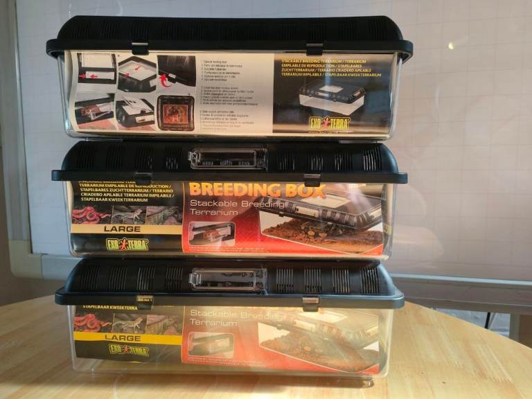 Exo Terra Large Stackable Breeding Terrarium Vivarium x3, New in Box