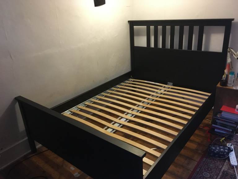 Double IKEA Hemnes bedframe for sale - black