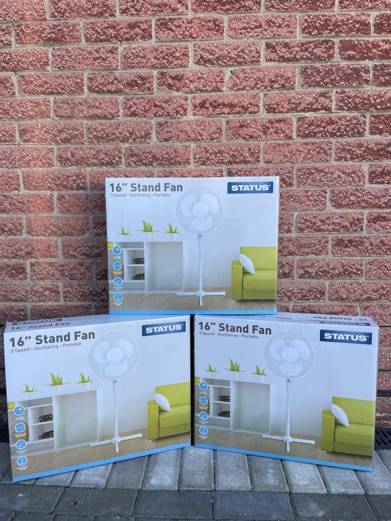 FANS 16” Stand Fan Cross Leg Oscillating Status