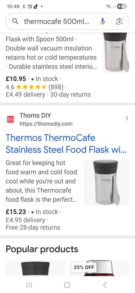 BOX OF 6 THERMO CAFE 500ML INSULATED FOOD FLASKS