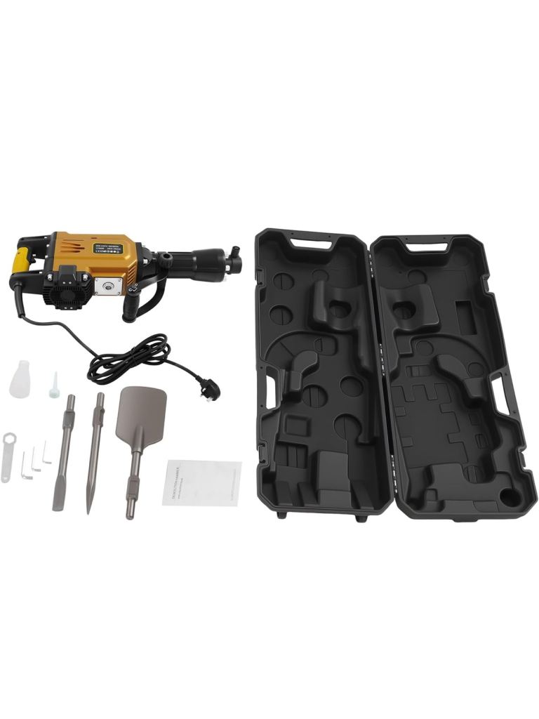 image for New demolition hammer drill with 3 chisels and carry case