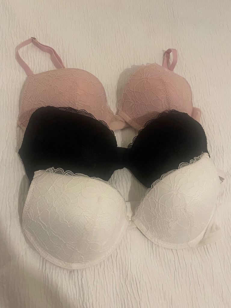 Primark Bras (32D) – Pink, Black, White 