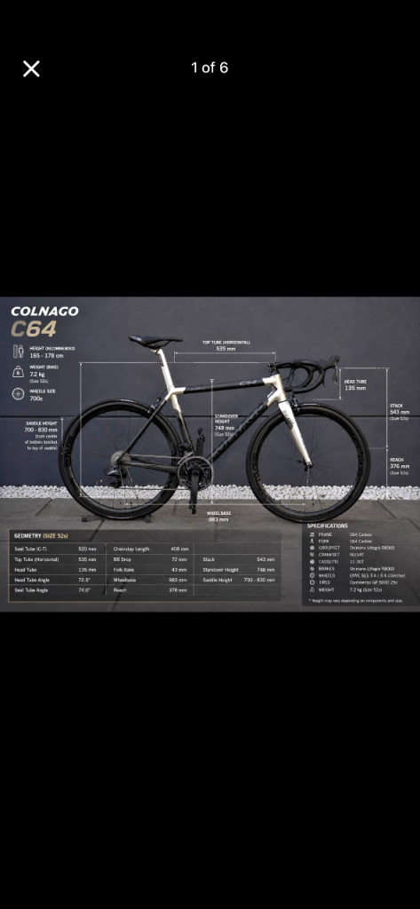 Colnago c64 road bike 