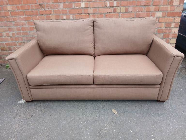 Comfortable Beige Linen Sofa - Good Condition!
