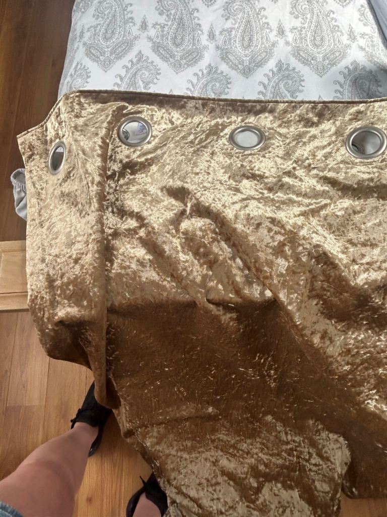 Gold velvet curtains 