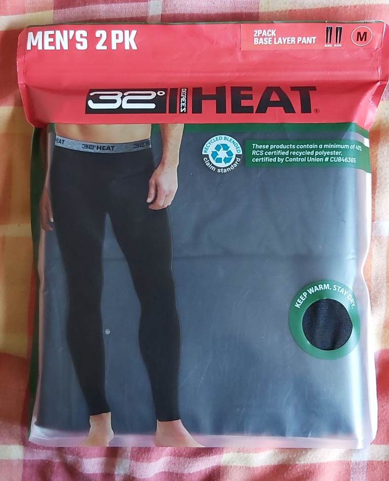 New 32 Degrees Heat Men's Base Layer Pants 2 Pack - Size M