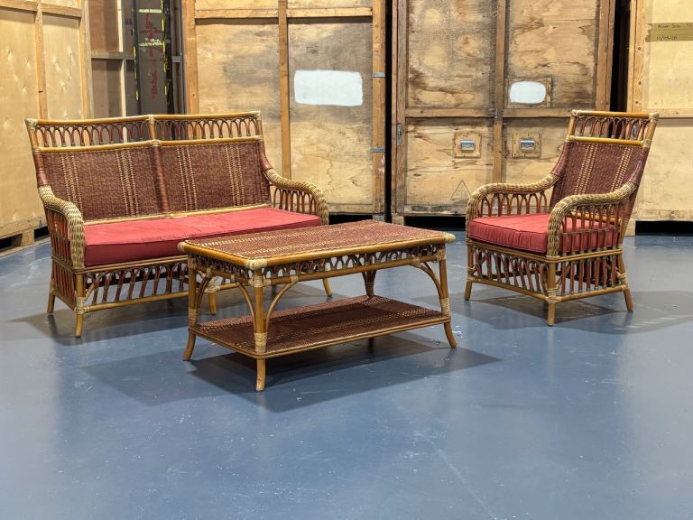 Vintage wicker / rattan conservatory suite