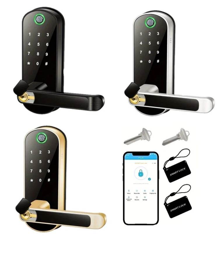 image for TT Smart Door Lock, Keyless, Fingerprint, With Keypad For Home, Rental,Airbnb, Office