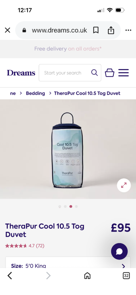 Therapur cooling duvet and pillows brand new