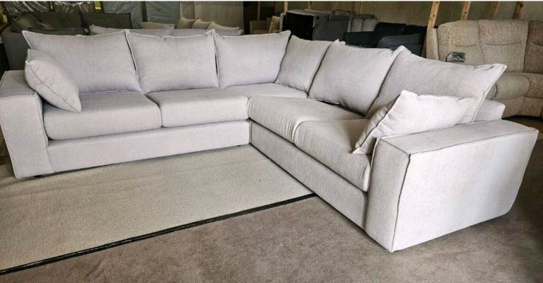 Brand New DFS Corner Sofa -Lovise 3 Corner 3 Sofa, Jagger Pewter Silver/Grey RRP £1999