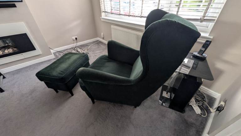 IKEA strand on wing back chair 