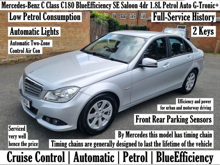 Mercedes-Benz C Class C180 BlueEfficiency SE Saloon 4dr 1.8L Petrol Auto G-Tronic+. Full-Service His