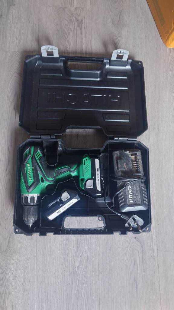 Hitachi Cordless Drill with Case and Batteries – Good Condition