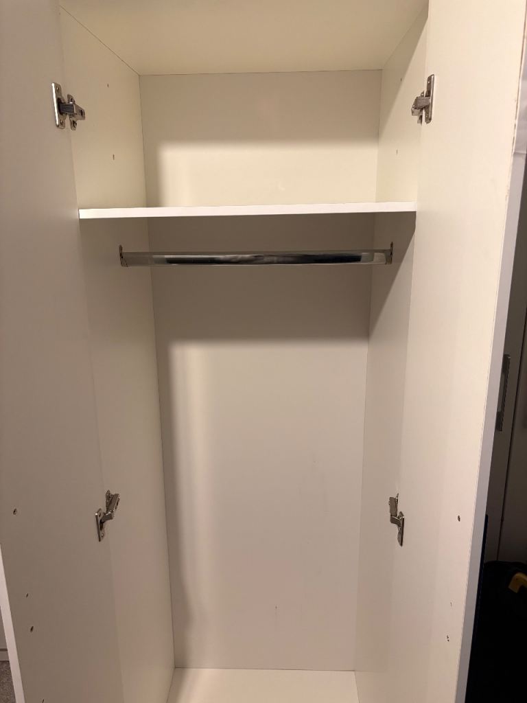 White 2 door wardrobe