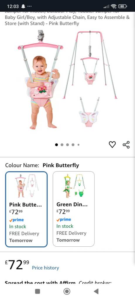 Pink Butterfly Baby Jumper with Stand – New