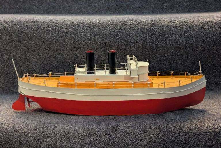 Metal trawler boat model