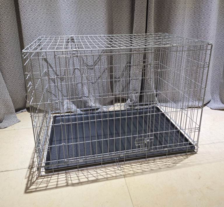 Large double door folding dog crate