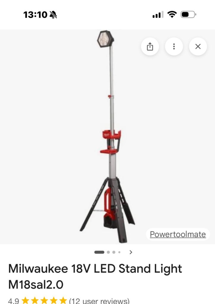 Milwaukee 18V LED Stand Light M18sal2.0 – Good Condition