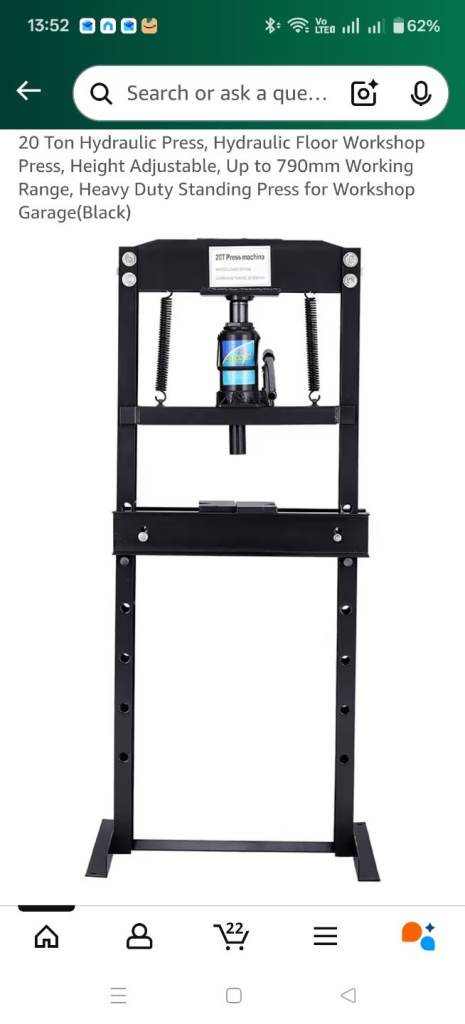 20 ton hydraulic shop press