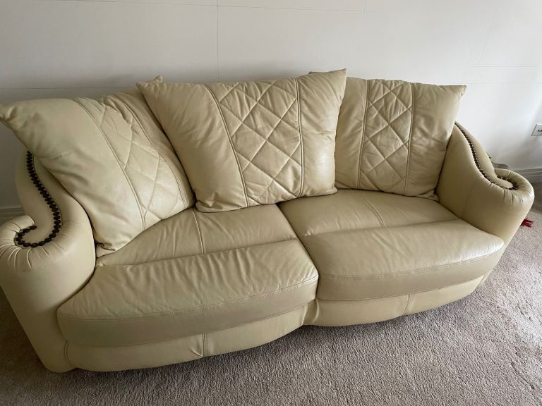 Cream Leather Sofas
