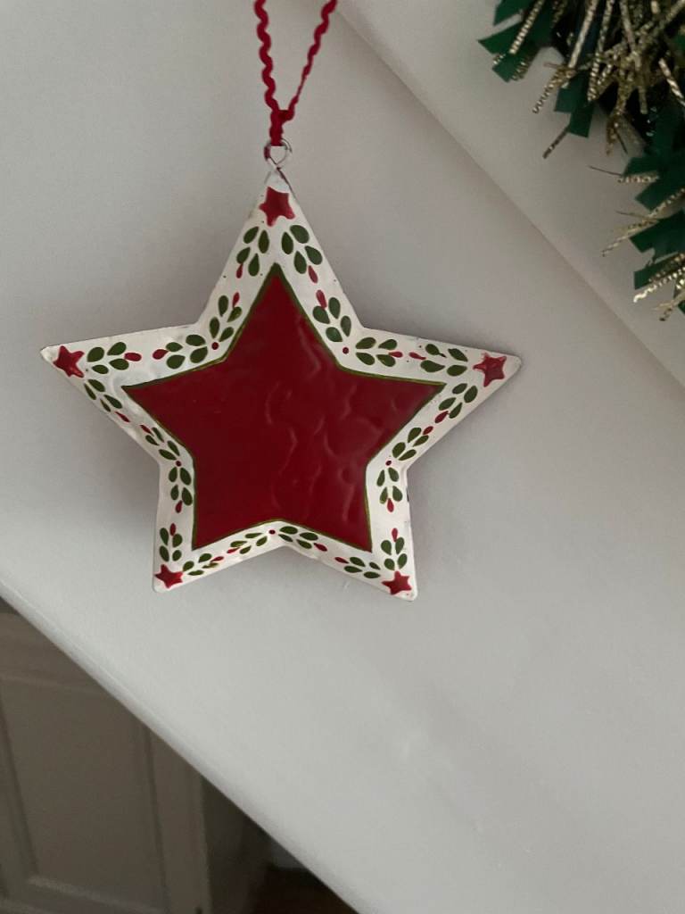 Painted tin Christmas Decorations