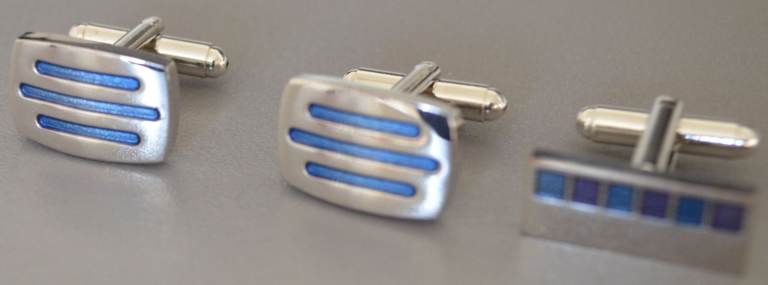 Cufflinks Smart metallic. Three pairs – post or collect