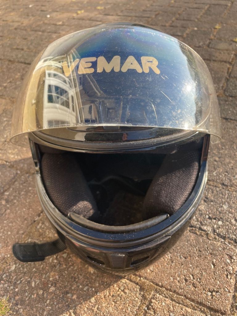 Vemar Motorcycle Helmet – Black, Fair Condition