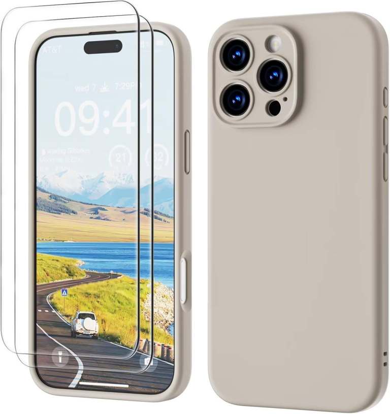 iPhone 16 Pro Max Case 6.9 inch with 2 Pack HD Screen Protector, Silicone Anti-Scratch Shockproof