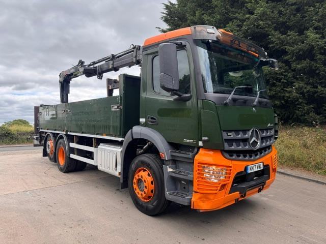 2017 17 Mercedes Arocs 2532 E6 19ft6 dropside Hiab 138 remote crane & block grab