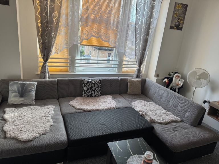 Large Grey U shape Sofa bed - Good Condition