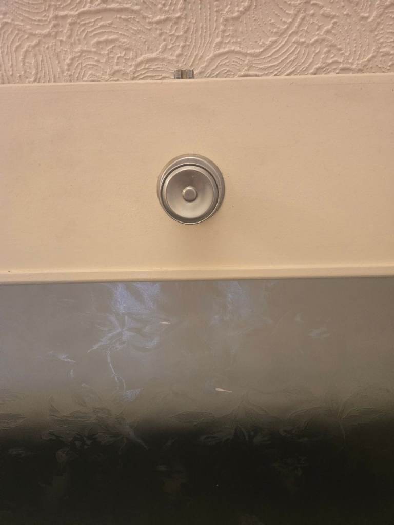 Retro glass panel door.