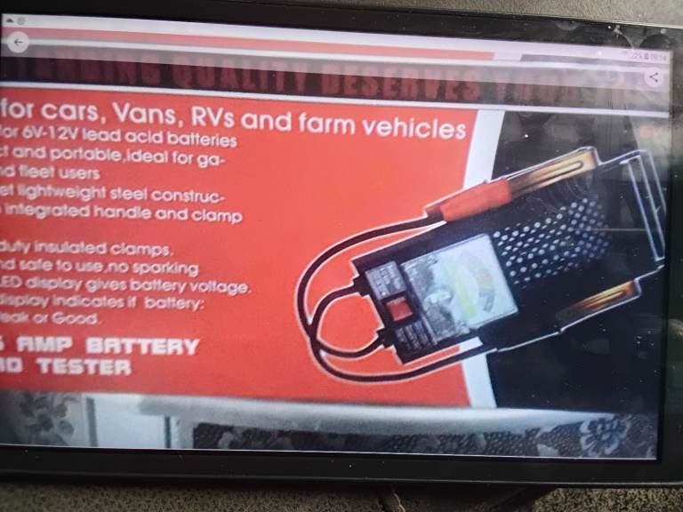 Vehicle battery tester 12v or 6v as led display heavy duty croc clips new bargain 