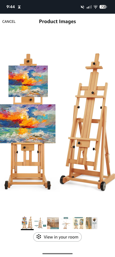 VISWIN Studio H-Frame Easel, Tilting Flat & Adjustable Beech Wood Art Easel for Painting
