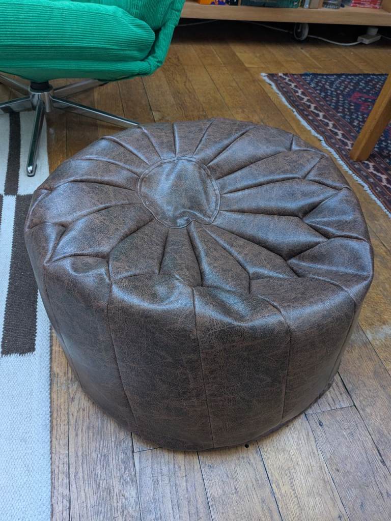 image for Leather pouffe