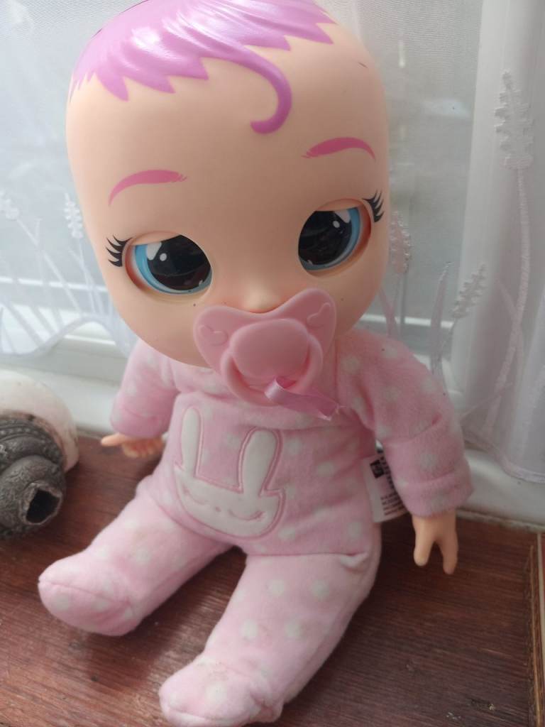 Cry Babies Doll with Dummy – Pink Jumpsuit