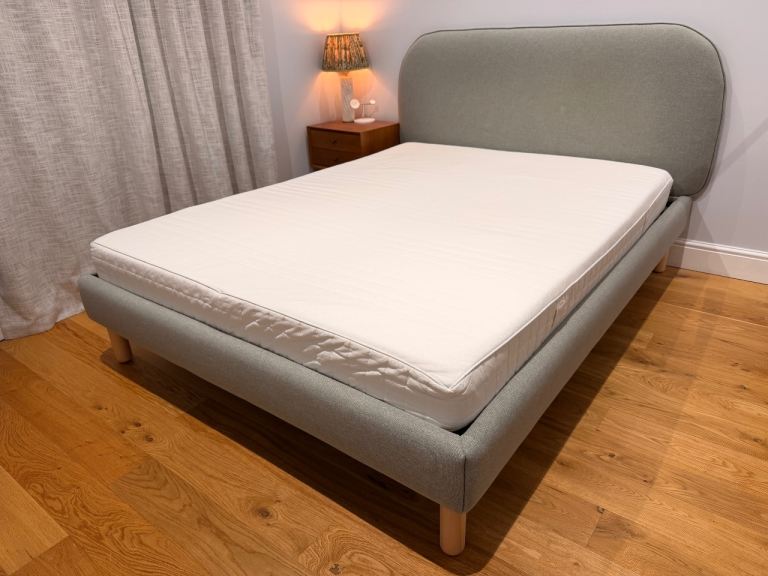 IKEA King Size upholstered bed with mattress