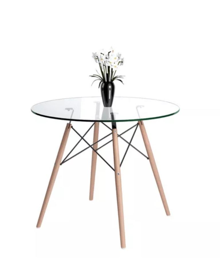 Glass dining table and 4 chairs