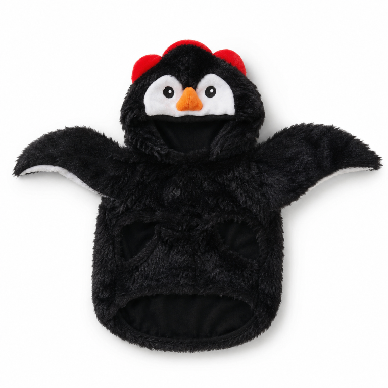 Penguin Cat Costume  Soft Plush Fancy Dress Outfit – Christmas/Halloween