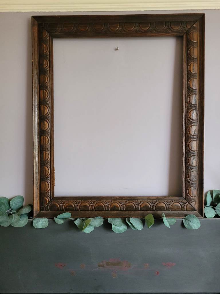 Victorian carved oak picture frame